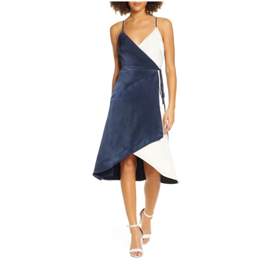 Ali & Jay Cali Romanza Satin Wrap Dress